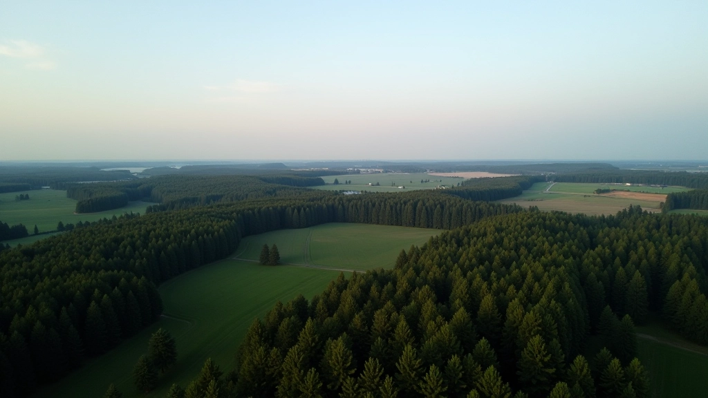 Drona aerofotogrāfija, kas parāda Latvijas ainavas no gaisa perspektīvas