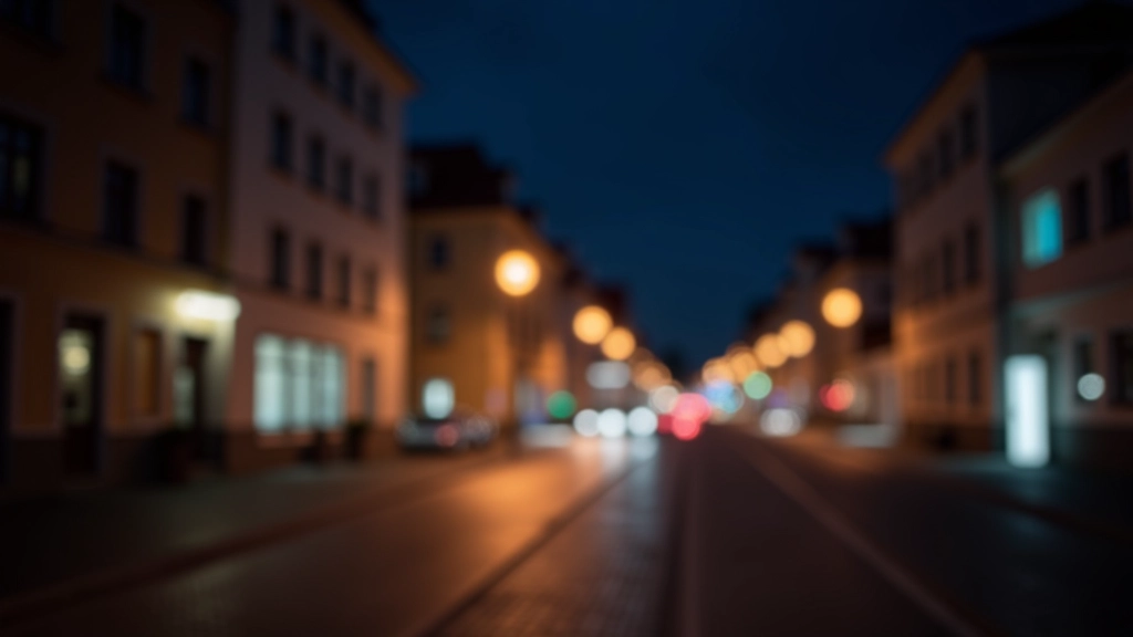Naktī uzņemta fotogrāfija ar AI aprēķinātā nakts režīma ieslēgtu, parādot detalizētu gaismojumu bez trokšņa