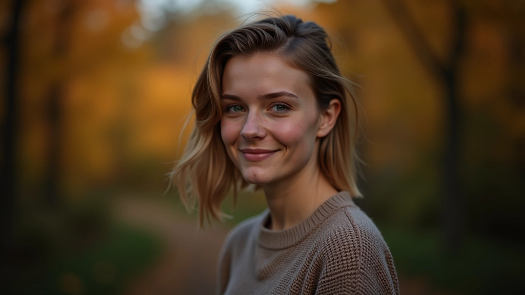 Ideāla bokeh portreta scena ar bagātu fonu, daļēju gaismu, profesionāla izskate